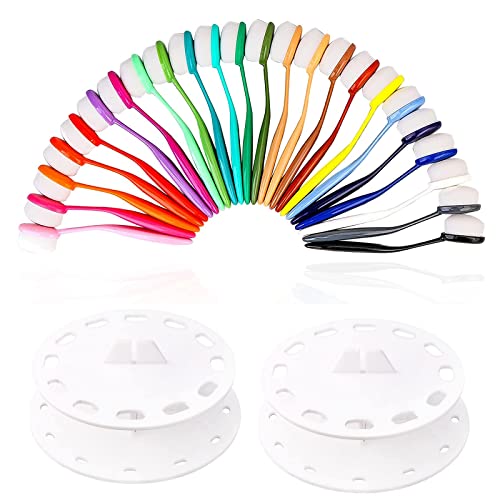 Yoseng 24 Colors Ink Blending Brushes, Background Blenders,Ink Blending Tools for Card Making with Stand - color: 24 Color Brushes With Holder