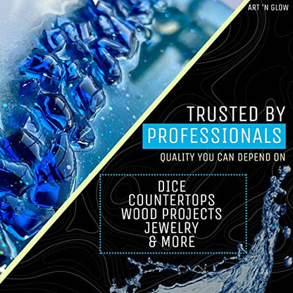 Crystal Clear Epoxy Resin Kit 16oz - Food Safe, UV Resistant, Bubble Free | Casting & coating epoxy resin for jewelry, coasters, molds, art, wood & more. Bubble-free, low odor, USA based business - size: 16 Ounce