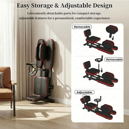 Leg Stretch Machine for Splits, 440LBS Heavy Duty Steel Frame Leg Stretcher, Split Machine Training Fitness for Home Gym, 240° Leg Stretching Equipment for Adults Teens Ballet Dance Gymnastics（Black） - color: Red
