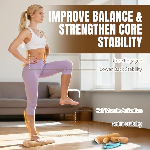 Foot & Ankle Strengthener Kit, 4-in-1 Cork Balance Board Set