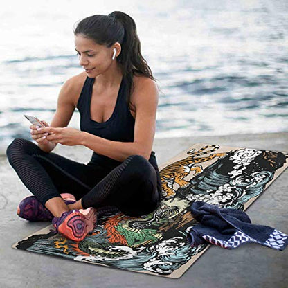 Qilmy Fantasy Mandala Pattern Yoga Mat, Non-Slip Texture Pro Yoga Mat Eco Friendly Exercise & Workout Mat for Yoga, Pilates and Floor Exercises - color: Chinese East Asian Dragon