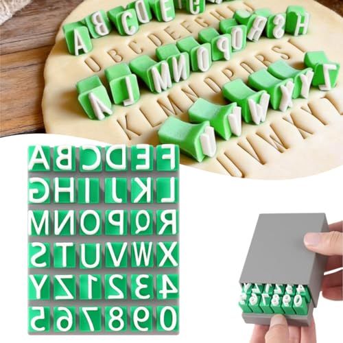Alphabet Stamps Set for Clay Pottery - Polymer Clay Tools, Uppercase and Lowercase Alphabet Number Symbols Small Press Fondant Embosser DIY Cookie Stamps (Uppercase Alphabet & Numbers) - color: Uppercase Alphabet & Numbers
