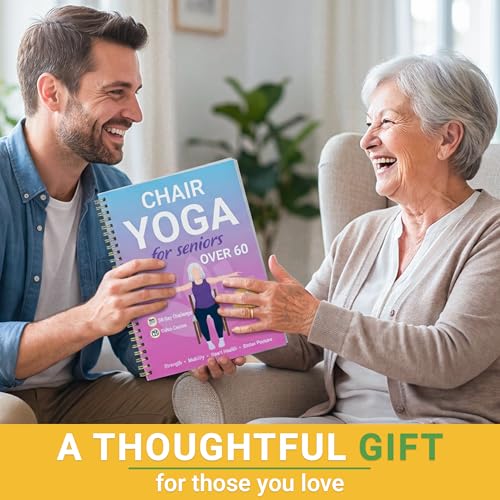 POCAZONE Chair Yoga Book for Seniors Over 60, 30-Day Exercise & Video Guide - color: Chair yoga Book