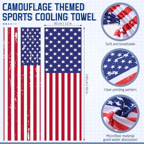 FuWeave 12 Pcs American Flag Cooling Towels Gifts 40 x 12 Inch - color: American Flag, size: 40 x 12 inches