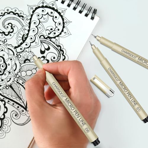 Black Micro Pens, 20 Sizes in 0.15mm - 5mm, Waterproof Archival Ink, Fine Point Pen for Artist Illustration, Sketching, Anime, Manga and Technical Drawing - color: 20 Pack (Black & 20 Size)
