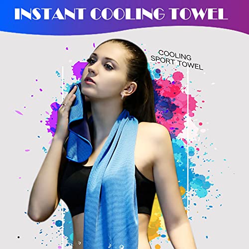 Pack of 20 Cooling Towel 40x12'' Ice Towel for Neck and Face Microfiber Chilly with Bag Breathable Yoga Gym Stay Cool Towels Sweat Rag for Workout Running Camping Pilates Beach, Light Blue - color: Light Blue