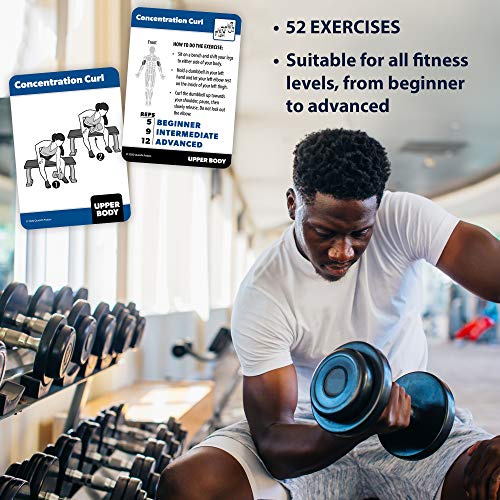 Palace Learning 4 Pack - Exercise Cards - Dumbbell, Bodyweight & Yoga Poses Volume 1 & 2 - Fitness Workout Playing Cards