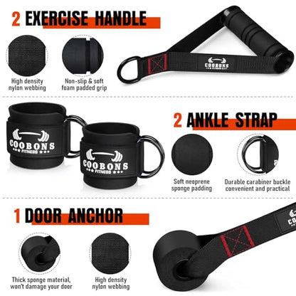 Heavy Resistance Bands for Working Out, 300LBS Exercise Bands with Handles - color: Black, Grey