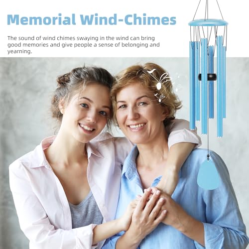 Aluminium Wind Chimes 26 Inches to Create a Zen Atmosphere Suitable for Outdoor, Garden, Patio Decoration. Classic Blue Wind Chimes with Wind Catcher Suitable as A Gift for Unisex - color: Blue