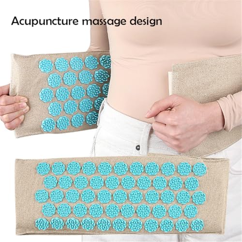 Waist Acupressure Massage Belt, Adjustable Lumbar Support Pillow Acupressure Wrap Strap Spiky Pressure Points Massage Acupuncture Mat Waist Belt for Lower Back Sciatica Pain Relief & Muscle Relaxation