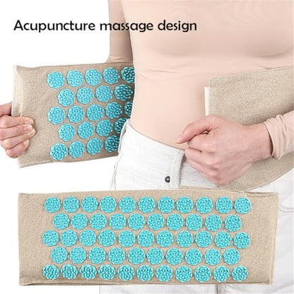 Waist Acupressure Massage Belt, Adjustable Lumbar Support Pillow Acupressure Wrap Strap Spiky Pressure Points Massage Acupuncture Mat Waist Belt for Lower Back Sciatica Pain Relief & Muscle Relaxation