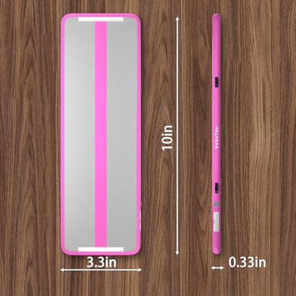 Air Mat Tumble Track 4 inches Thickness Inflatable Gymnastics Mat for Home Use/Training/Cheerleading/Yoga 10/13/16/20ft with Electric Air Pump - color: pink, size: 10' x 3.3' x 4" (L x W x H) (3m*1m*10cm)