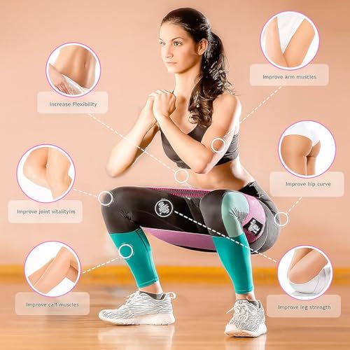 Fabric Resistance Bands Set – Booty Bands for Women & Men – Non-Slip Glute Workout Bands – Exercise Loop Bands for Legs, Yoga, Pilates & Home Gym – 3 Levels with Carry Bag | Tabia Gear