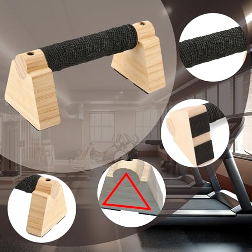 Wooden Parallettes Bars Professional Solid Wood Push Up Stands for Calisthenics, Handstand & Planche Training at Home Gym, Non-Slip Grips for Wrist Comfort Pushup Handle for Strength Training - size: 9.84"