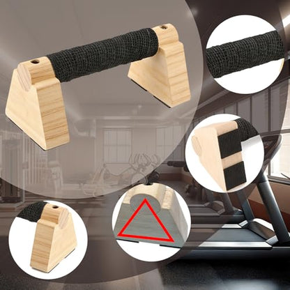Wooden Parallettes Bars Professional Solid Wood Push Up Stands for Calisthenics, Handstand & Planche Training at Home Gym, Non-Slip Grips for Wrist Comfort Pushup Handle for Strength Training - size: 9.84"