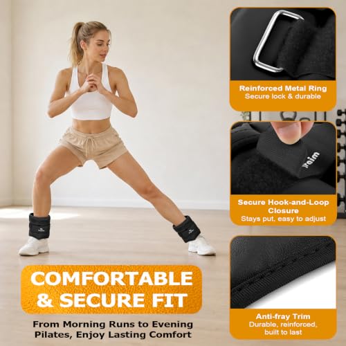 Fragraim Adjustable Ankle Weights for Women and Men, 1 Pair (2–10 lbs) - color: Black