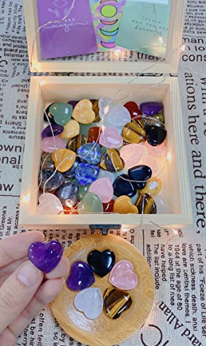 QINJIEJIE 5 PCS Crystals Natural Heart Pocket Stones Healing Crystals - color: Multi-colored - 5pcs Crystal