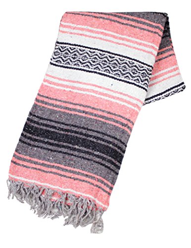 Canyon Creek Authentic Mexican Yoga Falsa Blanket (Coral)