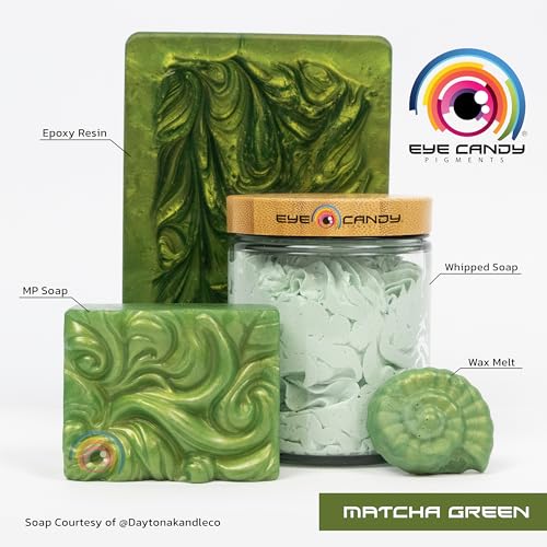 Eye Candy Pigments Premium Green Mica Powder - Matcha Green (50gr) - for Epoxy, Resin, Soap, Paint, Woodworking, Acrylic Pouring, Bath Bombs, Fishing Lures - DIY Arts and Crafts Additive - color: Matcha Green