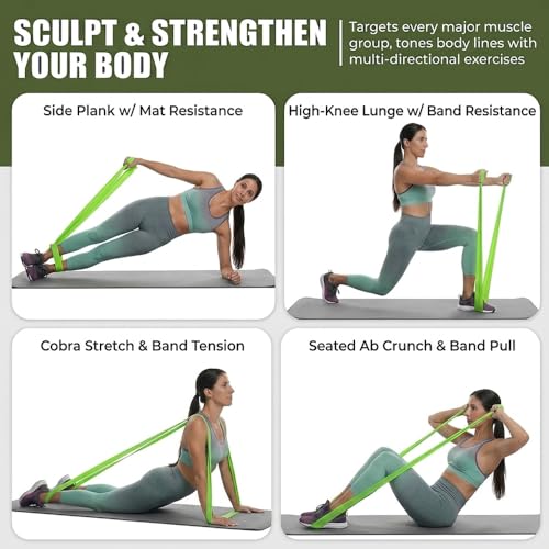TPE Yoga Resistance Bands Flat Stretch Design Back Stretching Support for Yoga, Dance, Home Fitness and Flexibility Training - color: Pink