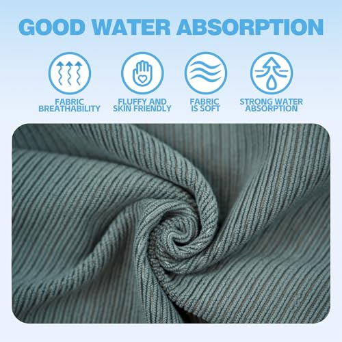 Microfiber Gym Towels with Snap Straps, Yoga Towel for Home and Gym, 16 Inch x 28 Inch, 6 Pack (Black/Blue, 16" x 28") - color: Black/Blue