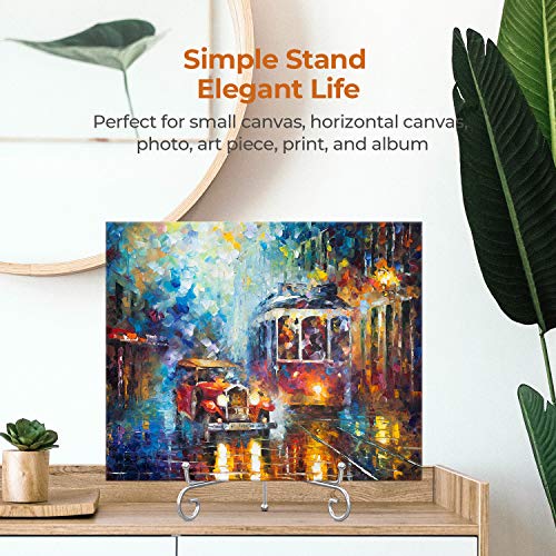 TR-LIFE Plate Stands for Display - 10 Inch Holder + Metal Easel Stand for Picture Frame, Decorative Plates, Photo, Book, Collectibles (Silver 2 Pack) - size: 10 Inch