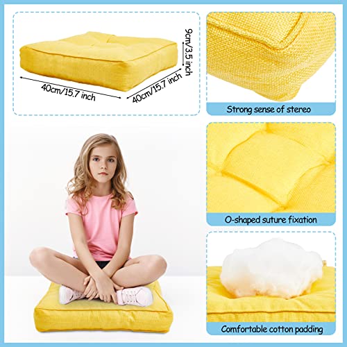 Juexica 8 Pack Floor Cushions for Kid 3.5",Rainbow Color,Square - color: Rainbow Color, style: Square