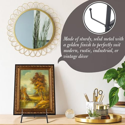 Leinuosen Metal Easel Stand 16.5" H x 8.7" W x 4.3" D Table Top Easel Stand for Display Tripod Art Picture Mirror Modern Plate Holder for Display Book Photo Wedding Sign (Grey,1 Pcs) - color: Grey