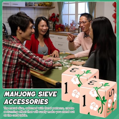 2 Pcs Mahjong Dice Metal, Classic, Rose Gold | D6 Mah Jong Dice,Standard Size Mahjong Dice, Durable Material, Replacement for Lost Dice, Board Game Mahjong Supplies - color: Rose Gold, size: Classic