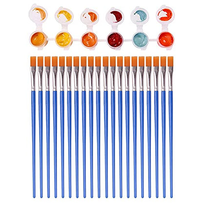 20 Empty Paint Containers with Lids - Mini Paint Pods, 120 Pots, 3 ml/0.1 oz - Perfect for Kids, Schools & Festivals - color: 20 Strips+20 Flat Brush