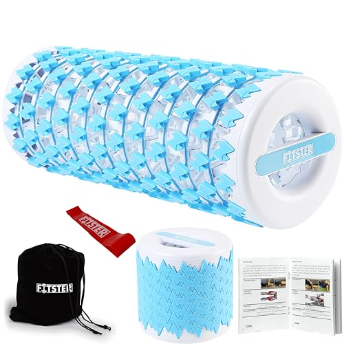 Collapsible Foam Roller for Exercise and Recovery (13 Inches), Easily Portable at 5.5 inches (Blue) - color: Blue