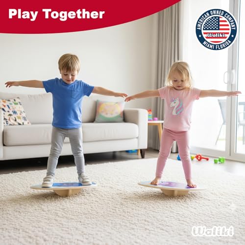 WALIKI Wood Balance Board | Ages 3-8 | Toddlers and Kids |