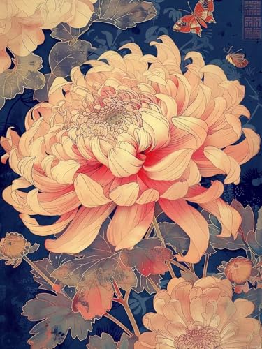 QAZWSX DIY Diamond Art Beautiful Flowers Painting Set, Floral Crystal Rhinestone Canvas, Adult Craft for Home Office Wall Decor 12x16 Inch