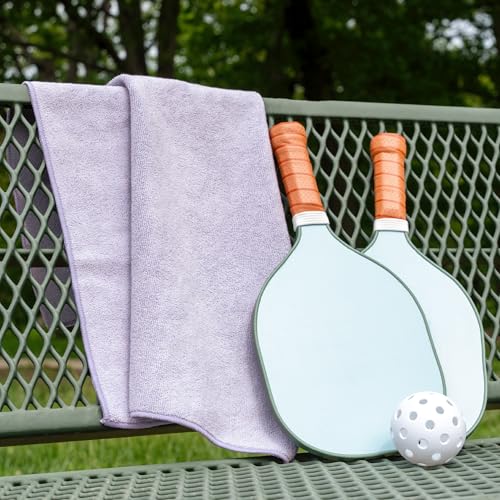 S&T INC. Microfiber Gym Towels, 6 Pack, 16" x 27" | Absorbent and Lightweight, Quick-Dry, Compact for Gym Bag, Yoga and Travel, Machine Washable - color: Purple