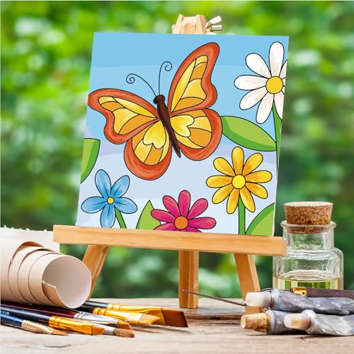 Anseal 12 Packs Pre Drawn Canvas to Paint, 4" X 4" Animal Pre-Printed Canvas Paint Party, Stretched Outline Painting Boards for Beginners, Party Favor - style: Animal