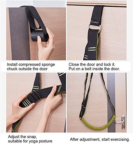 Yoga Fitness Stretching Strap, Door Flexibility Stretching Strap, Improve Leg Waist Back Flexibility Back Bend Assist Trainer, for Rehab Pilates Ballet Dance Cheerleading Splits Gymnastics - color: purple