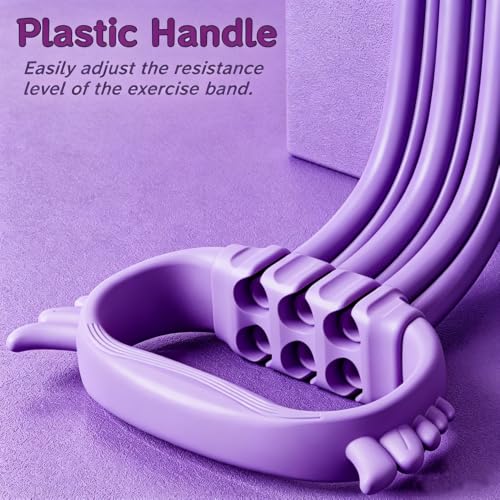 Figure 8 Resistance Band for Women 15-90LBS, Adjustable Resistance Bands with Handles - color: Purple