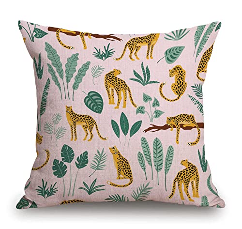 TSSOHU Vintage Cheetah Throw Pillow Cover Patio Furniture Leopard Decorative Cushion Cases Home Décor for Couch Bed Sofa 18x18 Inch - color: Tss44