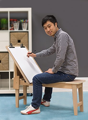 Creative Mark Belgian Art Horse - 40.25" x 11.38" x 17", Beechwood Drawing Bench and Easel with Sturdy Construction, Permanent Legs, 120/90-Degree Angles, Wooden Locking Pin, Built-in Storage