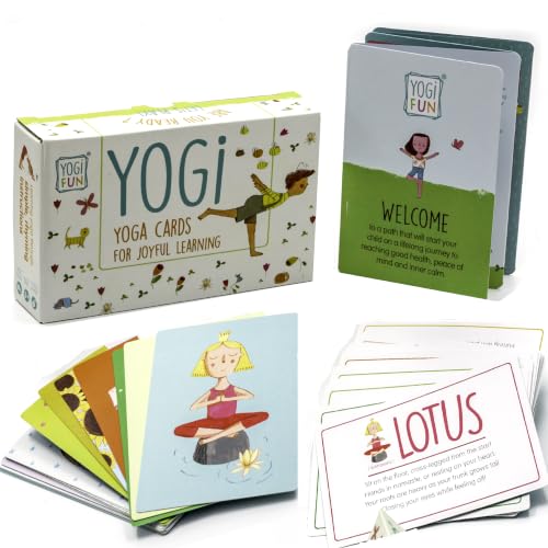 YOGi FUN Yogi Kit Card Game, 40 Yoga Cards Rhyming Game, Award Winning Educational Activities, Includes 2 Cardboard dice. for ADHD, Therapy, Montessori, Waldorf, Classroom