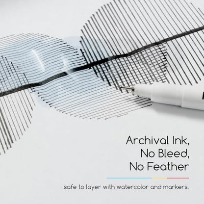 MEEDEN Micro Fineliner Drawing Pens: Fine Liner Pen 6 Pack, 0.3mm Black Waterproof Archival Ink for Sketching, Outlining, Illustration, Manga, Journaling and Everyday Drawing - Needle Nip - style: 0.3mm Needle Nib