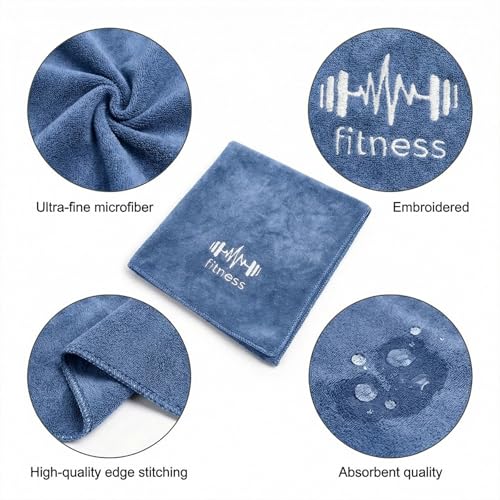 Fitness Towel, Sports Yoga Microfiber Quick-Drying Microfiber Towels for Swimming Gym and Yoga Sweat Pad, Blue - color: Blue