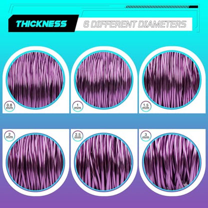 Aluminum Craft Wire,8 Gauge (3mm) Lavender Bendable Wire,32 Feet Continuous Roll for Jewelry Making,Sculpting,Floral & Armature Projects - size: 8 Gauge 32FT, style: Lavender