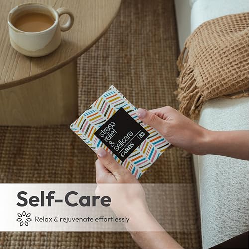 Allura & Arcia 52 Stress Less & Self Care Cards - Mindfulness & Meditation Exercises - Anxiety Relief & Relaxation (Pack of 2) - size: Large (Pack of 2)