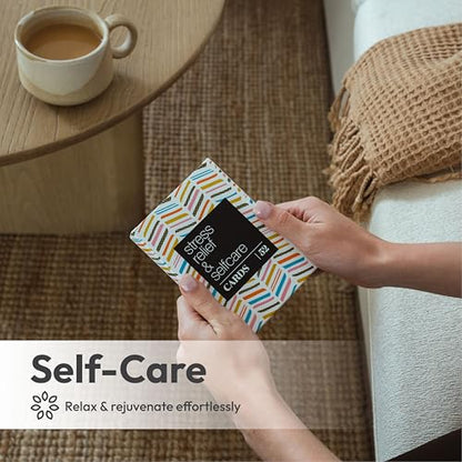 Allura & Arcia 52 Stress Less & Self Care Cards - Mindfulness & Meditation Exercises - Anxiety Relief & Relaxation (Pack of 2) - size: Large (Pack of 2)