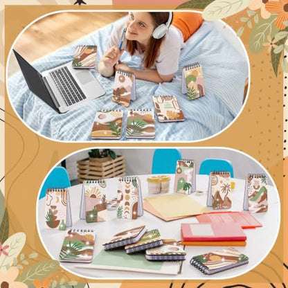 Fuyoooo 12 Pcs Boho Diamond Art Notebook Kits for Adults, 4.72 x 2.83 Inch | Boho Diamond Art Notebook, Rustic DIY Cover Notebook Diamond Painting for Beginners, 5d Journal Art Notepad Accessories - style: Boho
