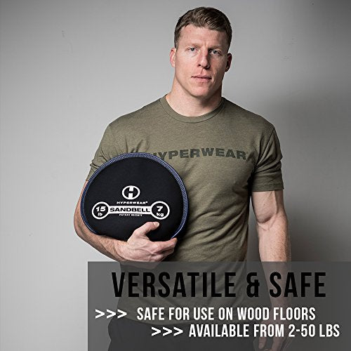 HYPERWEAR SandBell® Soft Sandbag Weight (2–50 lbs) – Pre-Filled with Clean USA Sand, Safe Soft Weight for Strength Training, HIIT, Functional Fitness, Rucking & Home Workouts