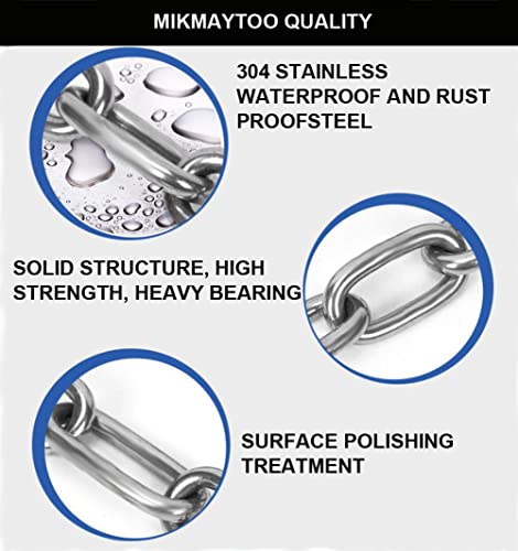 Heavy Duty Stainless Steel Chain 550LB Capacity for Punching Bags Hanging Chair Hammocks Swing Trapeze Yoga - size: 4MM-2 PCS