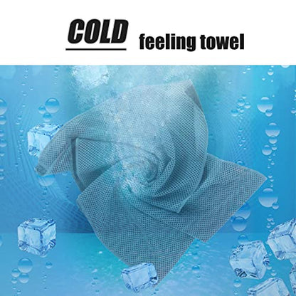 Cooling Towel (Pack of 20, 40"x12") with Pouches for Sports - color: 5grey5dlblue5purple