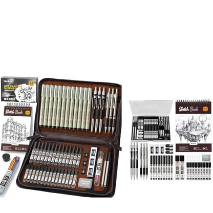 Nicpro Art Drawing Supplies Kit in Leather Case